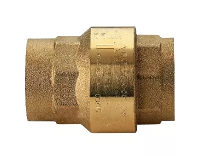 1-1/2" Bonomi 100003 In-Line Spring Loaded Check Valve, Brass Body, FNPT Threaded, with FKM Viton Seal