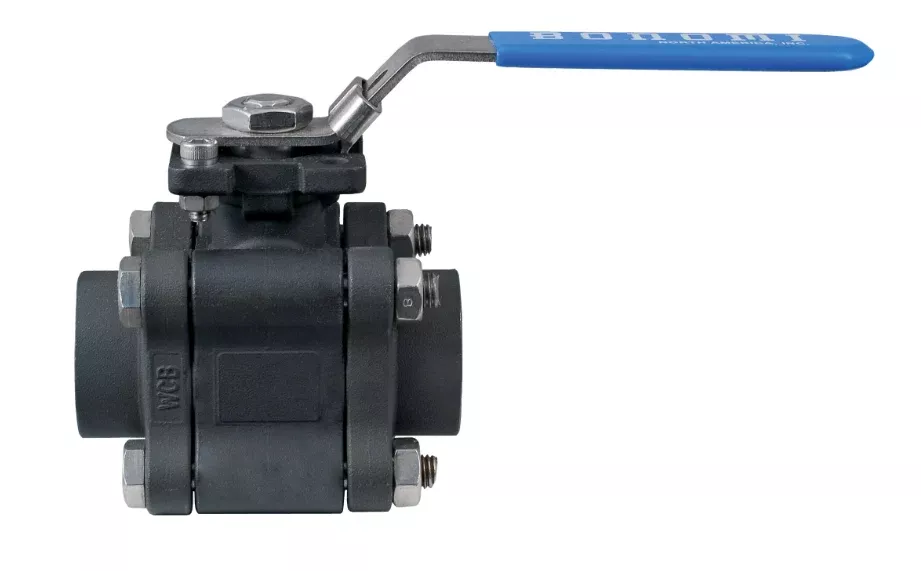 1-1/2" Bonomi 640 LL Ball Valve, High Performance, Direct Mount, Full Port, 3 Piece, Carbon Steel, FNPT Threaded, PEEK Seats, with Locking Lever