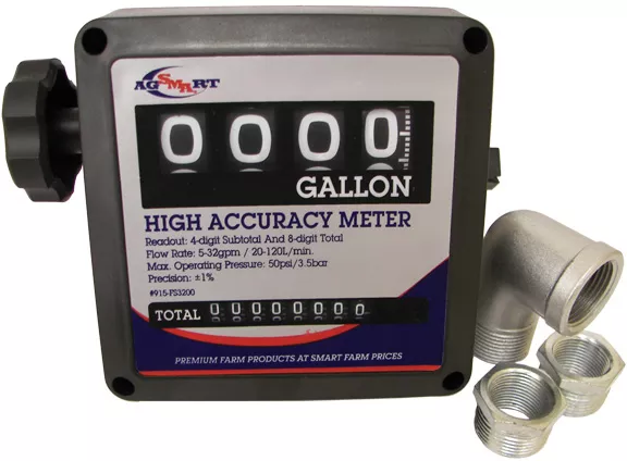 1 Inch Mechanical Fuel Meter with Adjustable Fittings for Farm Equipment