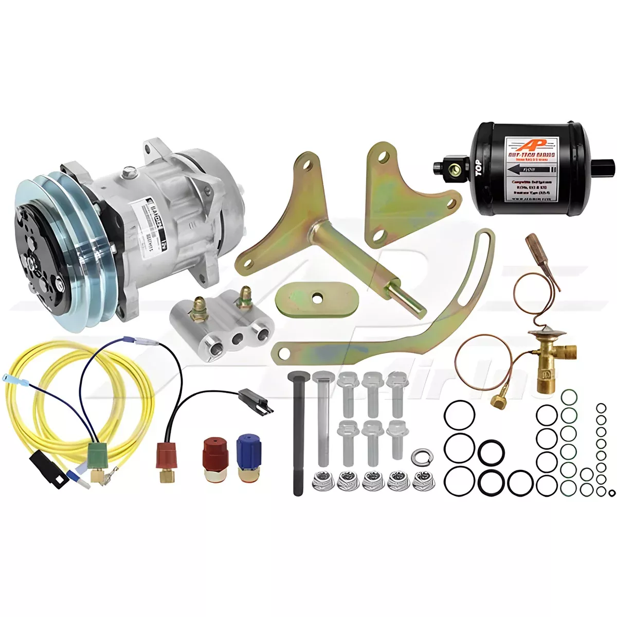 Air Conditioning Conversion Kit for John Deere 4640, 4840 - A6 to Sanden, 990-406K
