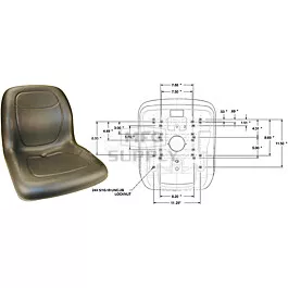 High Back Seat 18" Black