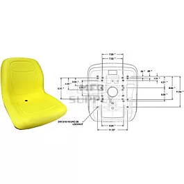 High Back Seat 18" Yellow