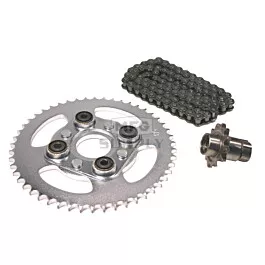 Honda TRX125 Chain and Sprocket Set for 1985-1986.