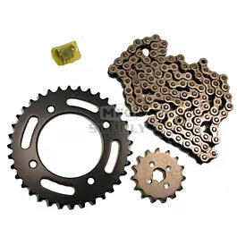 Honda XR70R Chain and Sprocket Set for 1997-1999.