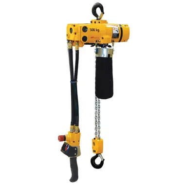 Ingersoll Rand CL500K-2C12-C8U CLK Series Air Chain Hoist | 1/2 Ton Capacity | 12 ft Lift | 8 ft Drop | Steel Snap Hook | Pendent Control