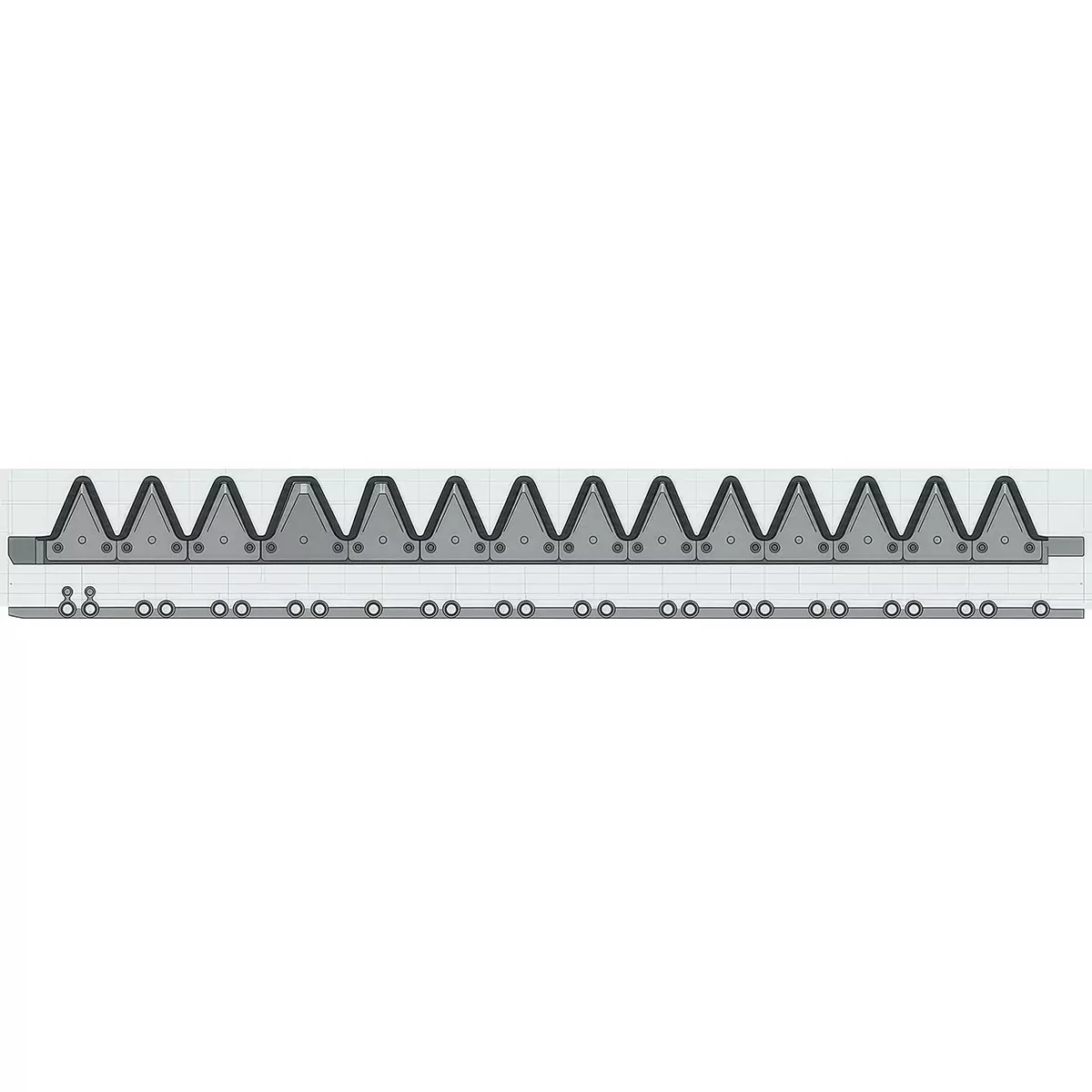 JD AH226569 40FT TAIL SEGMENT RH 4 SERRATION MEGATOOTH - DOUBLE DRIVE