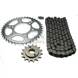 Kawasaki Ninja ZX6R and ZX6RR Chain and Sprocket Set for 2003-2004.