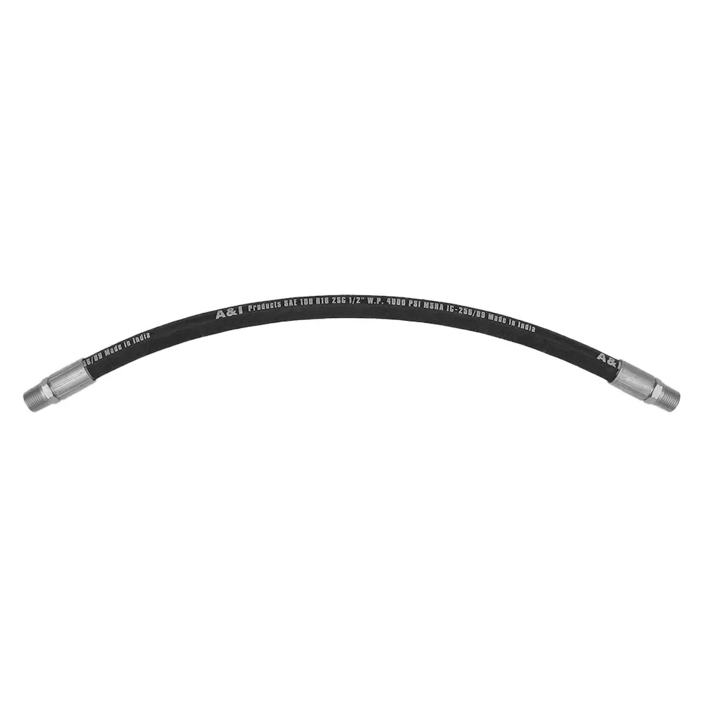 A-PHA2W1224-AI 1/2" Hydraulic Hose Assembly, Rigid x Rigid Male NPT, 24"