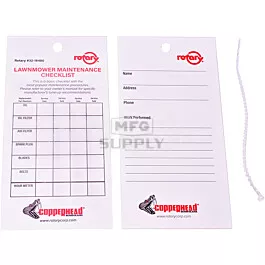 Service Maintenance Tag (Pack Of 50)