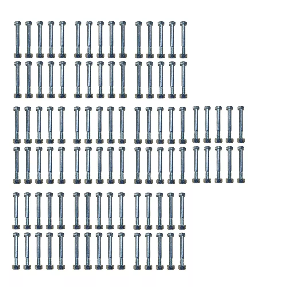 Set of 100 Shear Pins & Lock Nuts Fits John Deere 524D 724D 826D 1332DDE