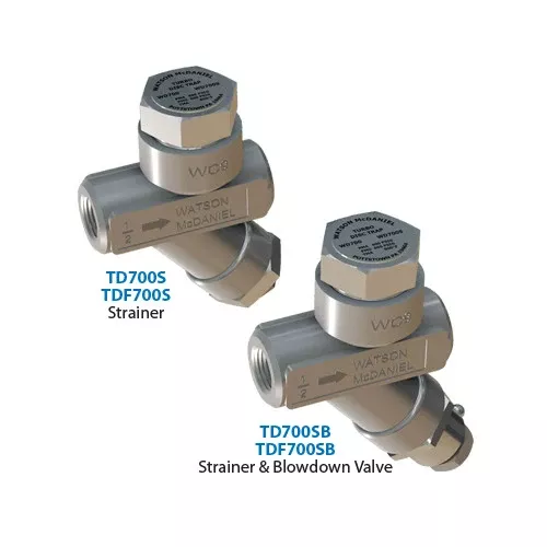 Watson McDaniel TD700S Series Thermodynamic Steam Trap, WM-TD700S, 1/2", 3/4", 1" NPT, Standard Internal Strainer & Blowdown Valve, Repairable In-Line, Chrome-Moly Alloy Steel