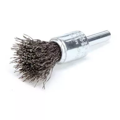 Weiler Crimped Wire End Wire Brush, Steel, 1-2" 96101