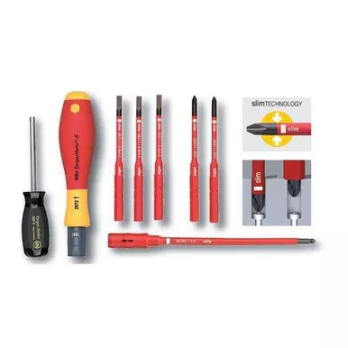 Wiha Slotted, Phillips Bit 6 in, Drive Size: 6 mm , Num. of pieces:8 28791