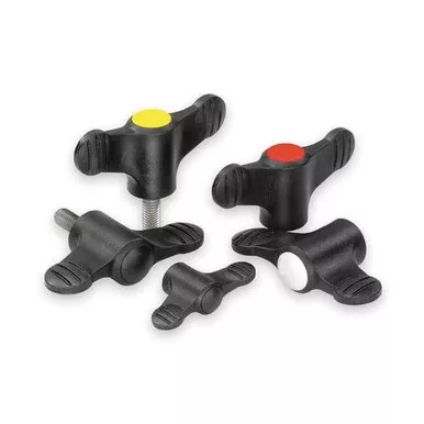 Wing Grip D=M05 A=50, H=24, Form: K, Plastic Black, Comp: Stainless Steel 1.4305K0274.0105