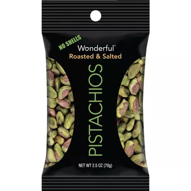 Wonderful 2.5 Oz. Roasted Shelled Pistachios 114789 Pack of 8 989043